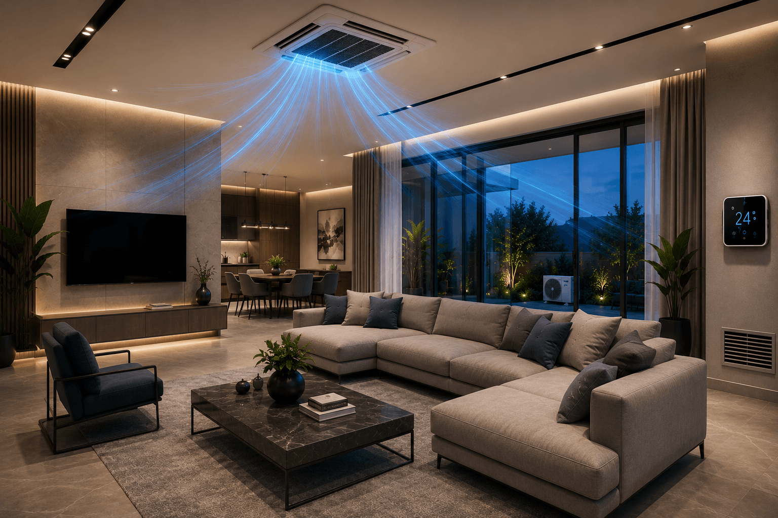 Modern HVAC-controlled living space